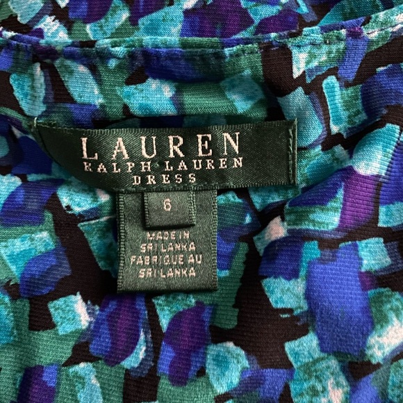 Ralph Lauren Women’s Multicolor Print Fit & Flare Stretch Jersey Dress Size 6 - Picture 7 of 9